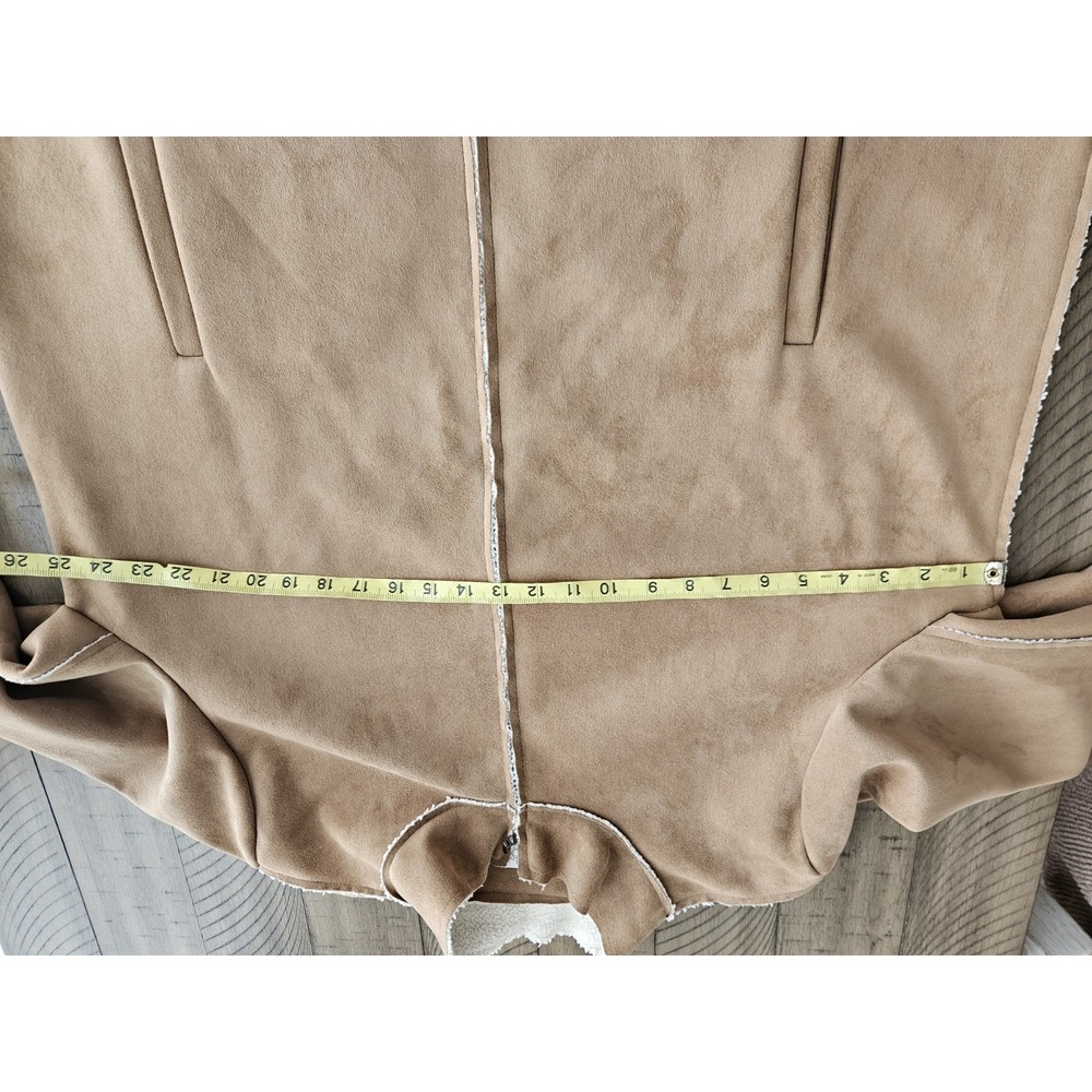 Cj Banks Jacket 1X Brown Faux Suede Sherpa Velvet Trim Boho Western Indie Y2K - Picture 10 of 13